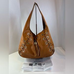 Michael Kors Camel Leather Hobo Bag w/COA